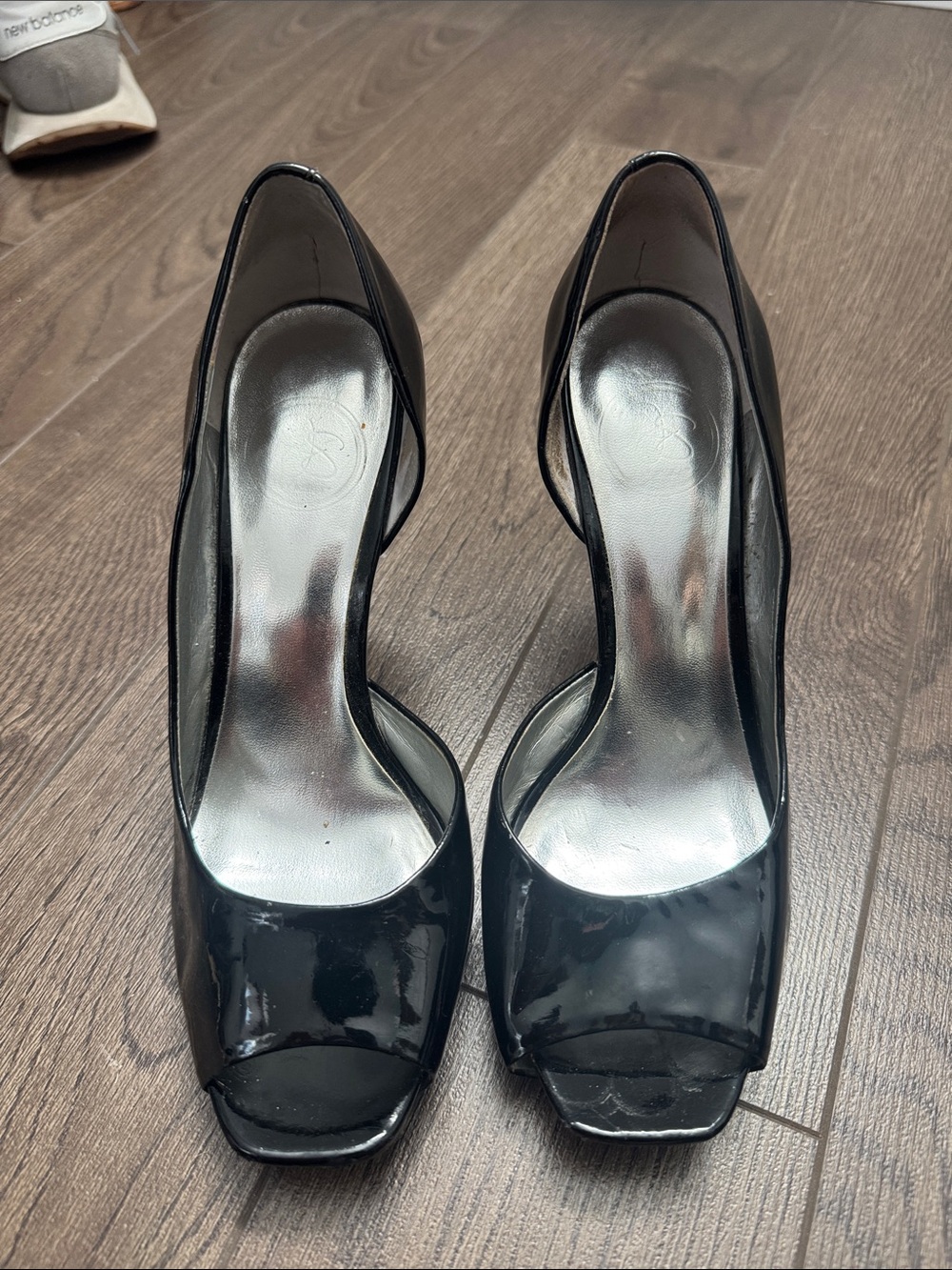 Jessica Simpson Black Patent Peep-Toe Heels